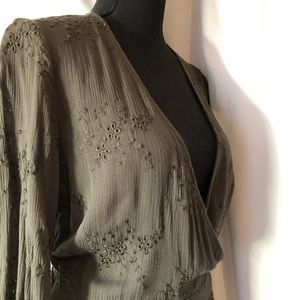 LOVESTITCH Olive Green Wrap Dress (NWT) Size M